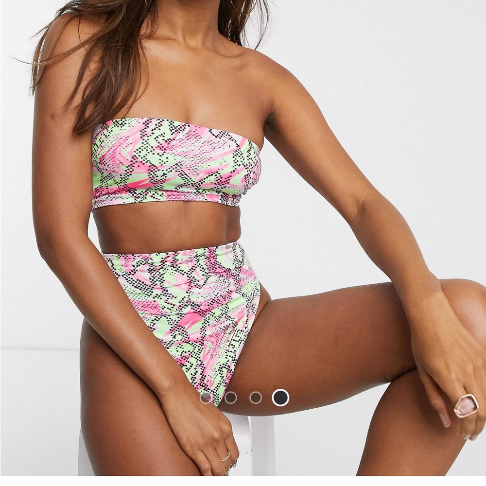 ASOS snake print bandeau bikini US 6